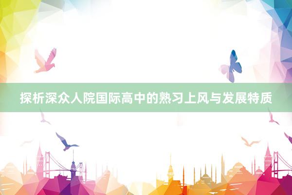 探析深众人院国际高中的熟习上风与发展特质
