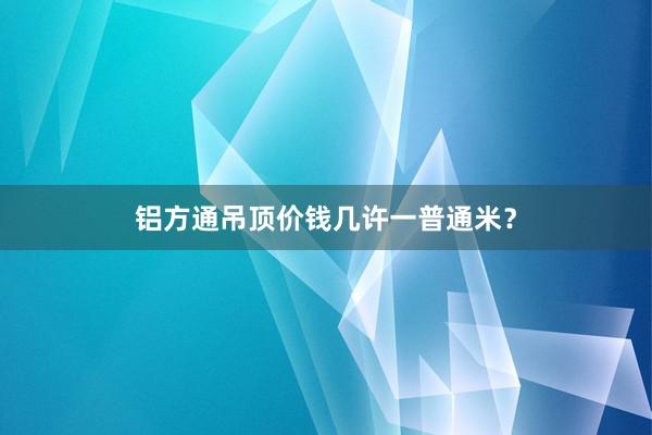 铝方通吊顶价钱几许一普通米？